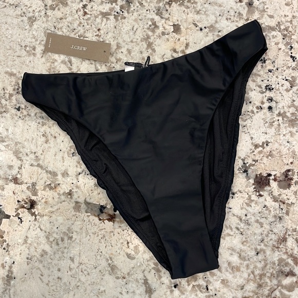NWT J.Crew High-rise cheeky bikini bottom. Size Small, Black, Style BC126 - Picture 6 of 11